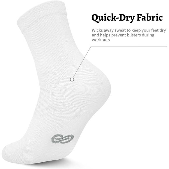 Compression Running Ankle Socks for Men and Women 6 Pairs, Quarter Athletic Sock - Picture 5 of 7